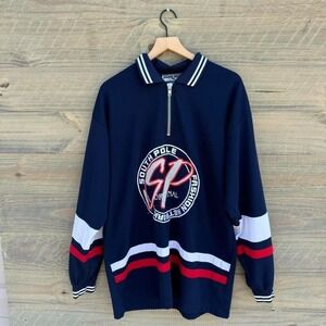 Vintage y2k Southpole Quarter Zip Hockey Jersey Style Streetwear Hip Hop Shirt